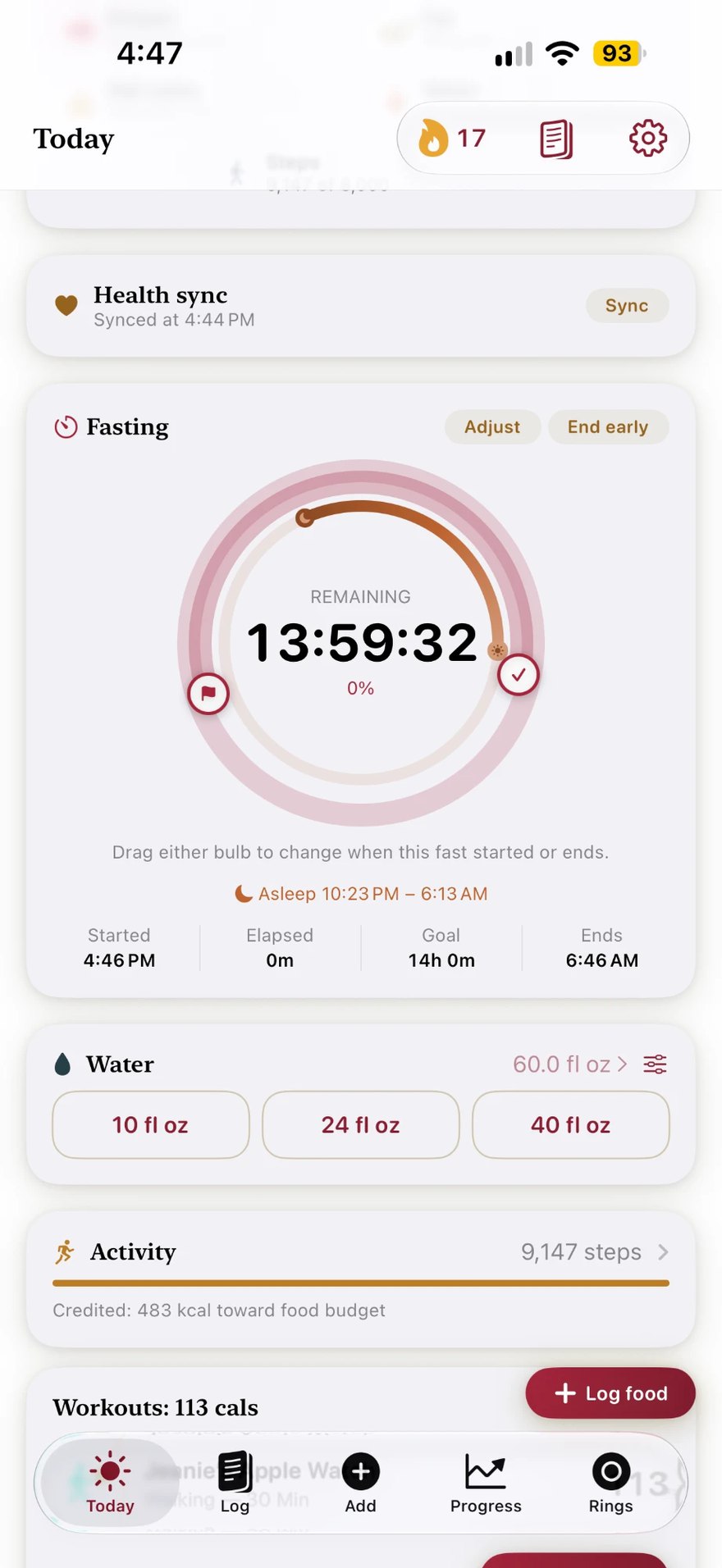 Ola's fasting screen in the Men look